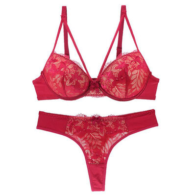

Fashion Lace Sexy Luxury Underwear Lingerie Brand Women Strappy Bra Set Thong Hollow Transparent Comfy Underwear