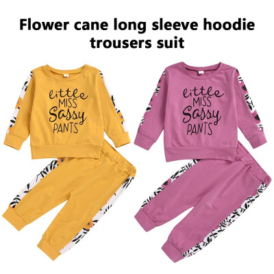 

2-pieces Suit Girls Casual Outfits Set Numbers Pattern Jumper Hoodies Top Pants Tracksuit