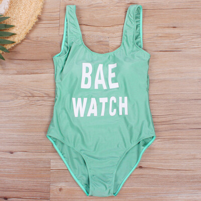 

Sexy Women Swimsuit Bodysuit One Piece Swimwear Letter Print Monokini Bathing Suit