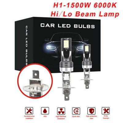 

2x Car LED Fog Light Bulbs High Low Beam Headlights 6000K-6500K 9-32V Durable