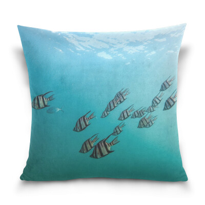 

Throw Pillow Case Decorative Pillow Covers 16 X 16 inch Fishes Pattern Pillowcase