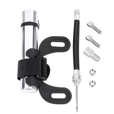 

Silver Mini Bicycle Air Pump Bike Tire Inflator Super Light Small Basketball Kit