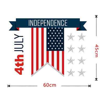 

Gobestart Independence Day Family Home Wall Sticker Removable Mural Decals PVC