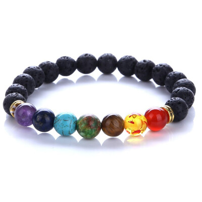 

Natural 7 Color Mixed Chakra Healing Balance Beads Bracelet Radiation Protection Yoga Life Energy Natural Stone Bracelet