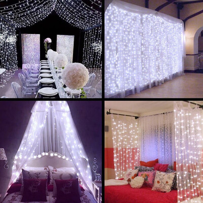 

JPGIF USB Curtain Lights 300 LED 8 Modes with Control Christmas Party