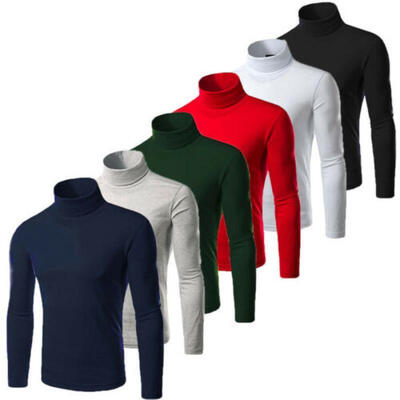 

Seller Men Thermal High Collar Turtleneck Long Sleeve Pullover Sweater Shirt Hot