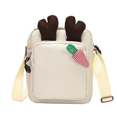 

Lovely Deer Horn Carrot Solid Color Zipper Women Mini Crossbody Shoulder Bag