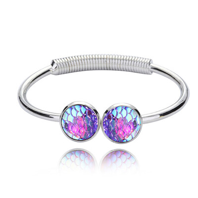 

New Korean Women Bracelet Fashion Multi-color Fish Scales Bracelet Can Be Opened Jewelry