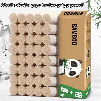 

Brand New 16 Rolls of Toilet Paper Bamboo Pulp Household Affordable Toilet Paper Hand Paper Coreless Roll Paper