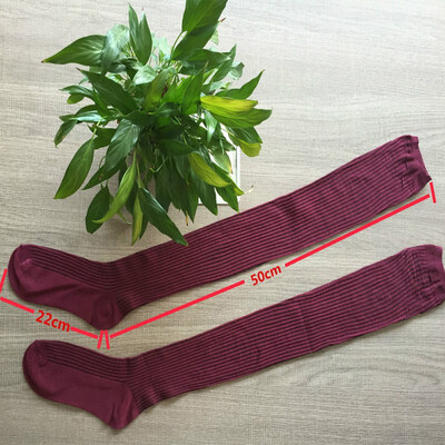 

Women Female Autumn Fashion Casual All-match Stockings Solid Color Comfortable Knitted Over The Knee Stockings
