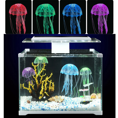 

Fish Tank Decoration Aquarium Landscape Noctilucent Artificial Jellyfish Ornament Under Actinic Lighting Floating Soft Jellyf