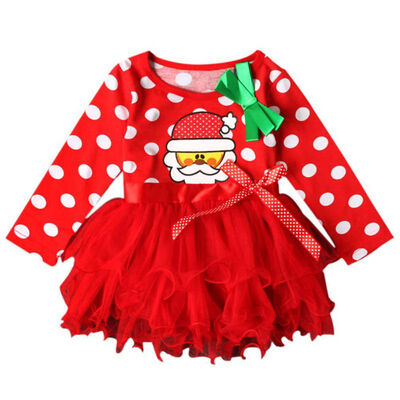 

Baby Christmas Clothes 2017 Cartoon Baby Girls Lace Vestidos Kids Children Cotton Baby Tutu Princess Dress For Girl