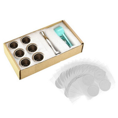 

Stainless Steel Reusable Coffee Capsule Pods Filter Cups Tamper Seal Set Useful