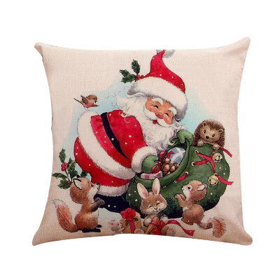 

〖Follure〗18 Xmas Cotton Pillow Case Linen Cushion Cover Merry Christmas Home Decoration