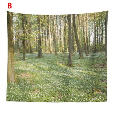 

Toponeto Misty Forest Tapestry Wall Hanging Nature Landscape Tapestry Sunshine Through Tree Tapestries For Bedroom Living Room