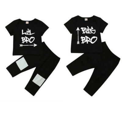

US Newborn Baby Kids Little Brother Big Brother T-shirt Tops Pants Outfits