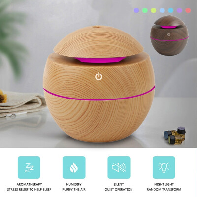 

7 Color LED Nightlights Mini USB Eletric Wood Grain Ultrasonic Essential