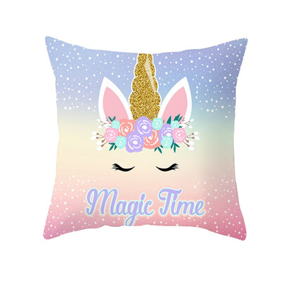 

16 Styles New Cartoon Unicorn Print Sofa Cushion Cover Throw Pillow Case Home Decoration