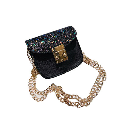 

Children Fashion Women Quality Leather Sweet Bags Cute Hasp Design Sequins Cross-body Handbag Girls Kids PU Shoulder Messenger