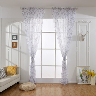 

Toponeto Leaves Sheer Curtain Tulle Window Treatment Voile Drape Valance 1 Panel Fabric