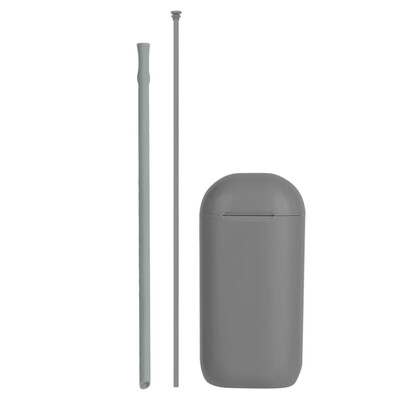 

Collapsible Silicone Straw Reusable Folding Drinking Straw With Carrying Case And Cleaning Brush For Travel Home Office Drinks