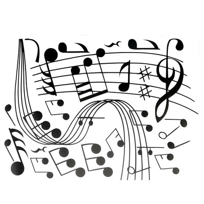 

Music Notes Wall Art Sticker Removable Vinyl Wall Stickers Home Decoration