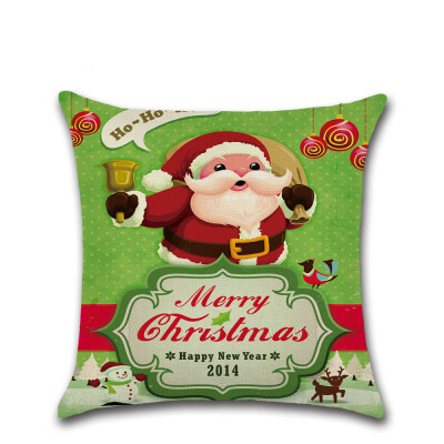 

Tailored Merry Christmas Pillow Cases Linen Sofa Cushion Cover Home Decor