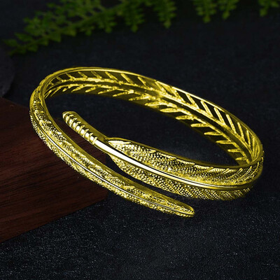 

Vintage Angel Feather Bracelet Opening Retro Angel Feather Bracelet Opening Adjustable Bracelet