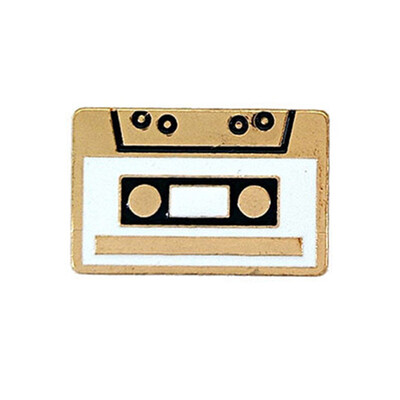 

Cute Cartoon Tape Guitar Metal Brooch Denim Jacket Pin Badge Fashion Jewelry