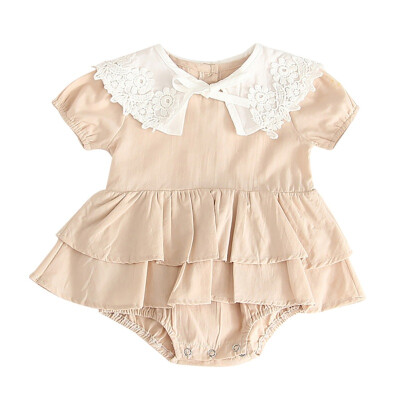 

Summer Newborn Baby Girl Clothes Casual Bodysuit Kid Lace Floral Holiday Outfit Sunsuit 3M-3Y Cotton Jumpsuit