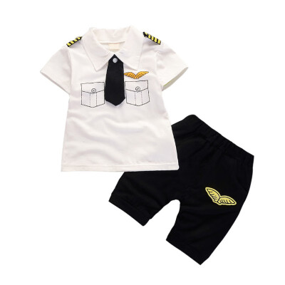 

Playtoday Baby Boy Clothes Set Summer Cartoon Fake T-shirt Cotton Pants Baby Clothes Vacation Leisure Kids Clothes