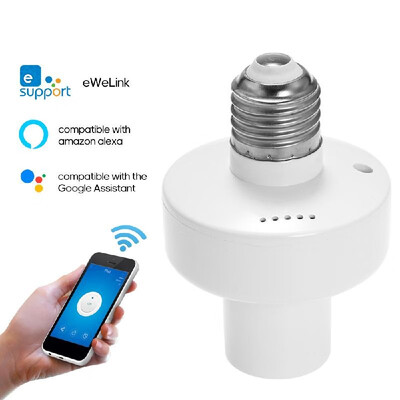 

eWeLink Wi-Fi Intelligent Lamp Holder Intelligent Home Life Voice Control Switch Compatible with Google-HomeNest & Amazon-Ale-xa