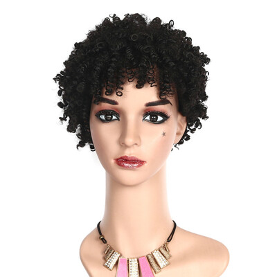 

Tailored Womens Fashion Wig Black Synthetic Hairshort Wigs hair Wave Wig