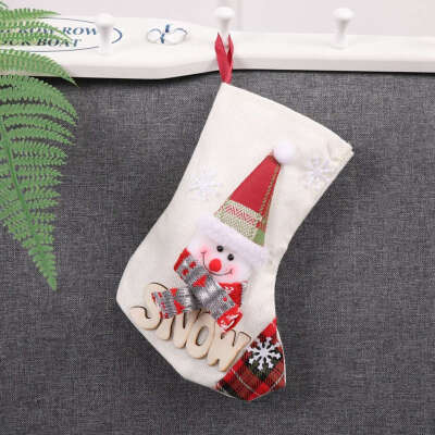 

Christmas Stocking Gift Bag Snowman Reindeer Santa Claus Socks Natal Xmas Tree Candy Ornament Gifts Decorations New Year