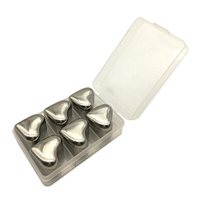 

Heart-type Frozen Stone Stainless Steel Frozen Stone Natural Frozen Stone For Whisky Bar Supplies 4PCS6PCS