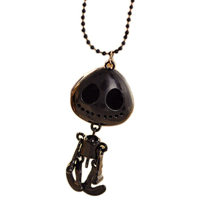 

Fashion Europe&The United States Ms Jewelry Big Eyes Alien Ghost Skull Long Necklace Personality Sweater Chain