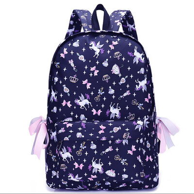 

Cute Lightweight Unicorn Backpacks Cartoon Printed for School Travel Casual Rucksack