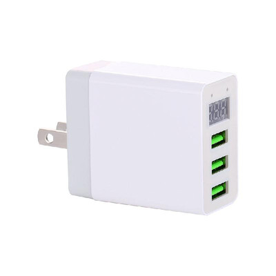 

LED Display 3 USB Charger Universal Mobile Phone USB Charger Fast Charging Wall Charger