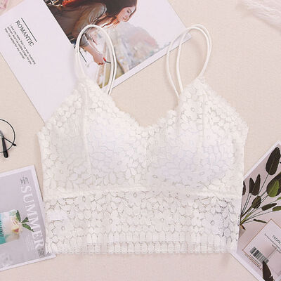 

Intimates Women Sexy Lady Lace Sling Boob Bandeau Tube Tops Lingerie Breast Wrap Crop Tops Bottoming Camisole With Padded