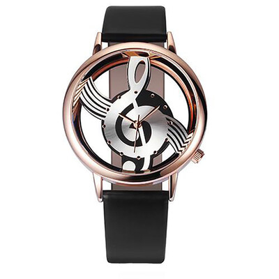 

〖Follure〗Fashion Women Watches Note Music Notation Leather Analog Quartz Wrist Watch