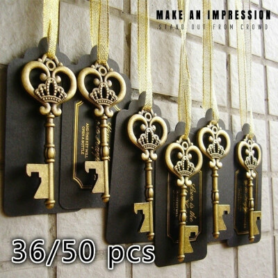 

5036 Heavy-Duty Metal Large Skeleton Key Bottle Opener Wedding Favor with Tag