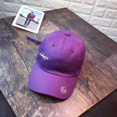 

Cap female spring&summer baseball cap male Korean version of the Tide letter embroidered cap purple original couple sun cap