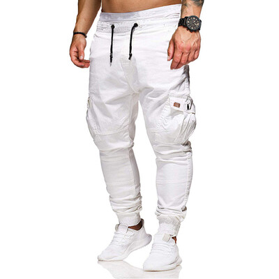 

Gobestart Mens Casual Fashion Stickers Pocket Tether Elastic Sports Trousers Trousers