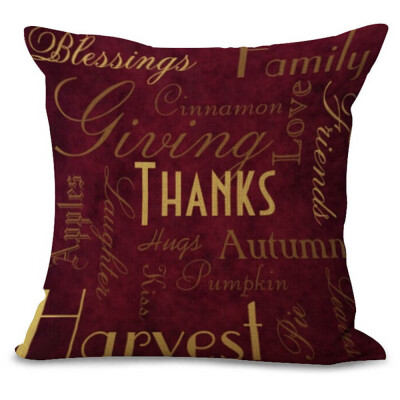 

Tailored Happy Thanksgiving Day Throw Pillow Cases Cafe Sofa Cushion Cover Home Decor