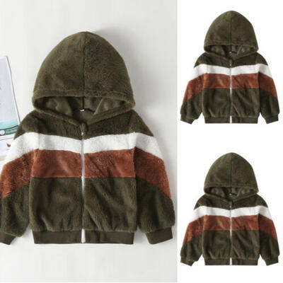 

New Baby Toddler Boy Girl Winter Color Block Coat Cloak Jacket Thick Warm