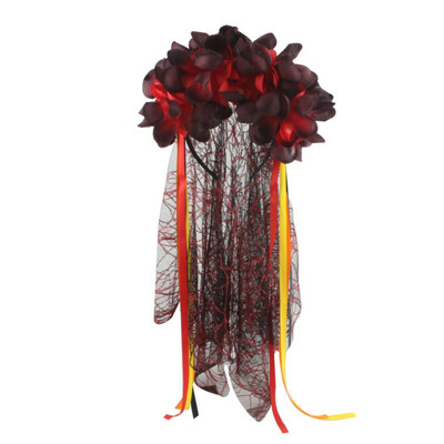 

Halloween Flower Headbands With Gauze Costume Hair Hoop Makeup Party Headpiece Halloween Party Fancy Decor nm