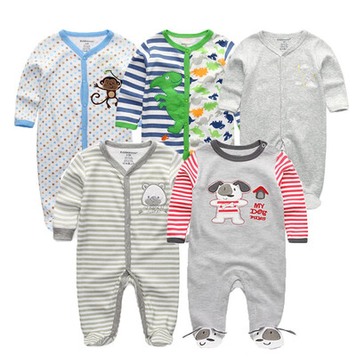 

Kiddiezoom 5PCS Baby Rompers Long Sleeve Baby Girls Clothes Clothing Sets Bodysuits Baby Boys Clothes Outwear Newborn Babywear