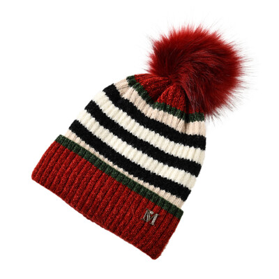 

Tailored Fashion Women Keep Warm Winter Casual Knitted Hat Wool Hemming Hat Ski Hat