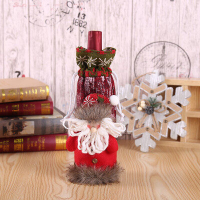 

Toponeto Wine Bottle Cover Bags Decor Home Party Xmas Elk Clothes Christmas Beige
