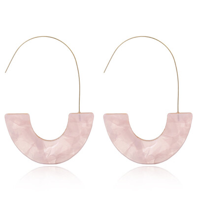

2019 New Fashion Leopard Grain Multi-Color Big Hook Acrylic Earrings Special Design Semicircle Resin Drop Earring Jewelry